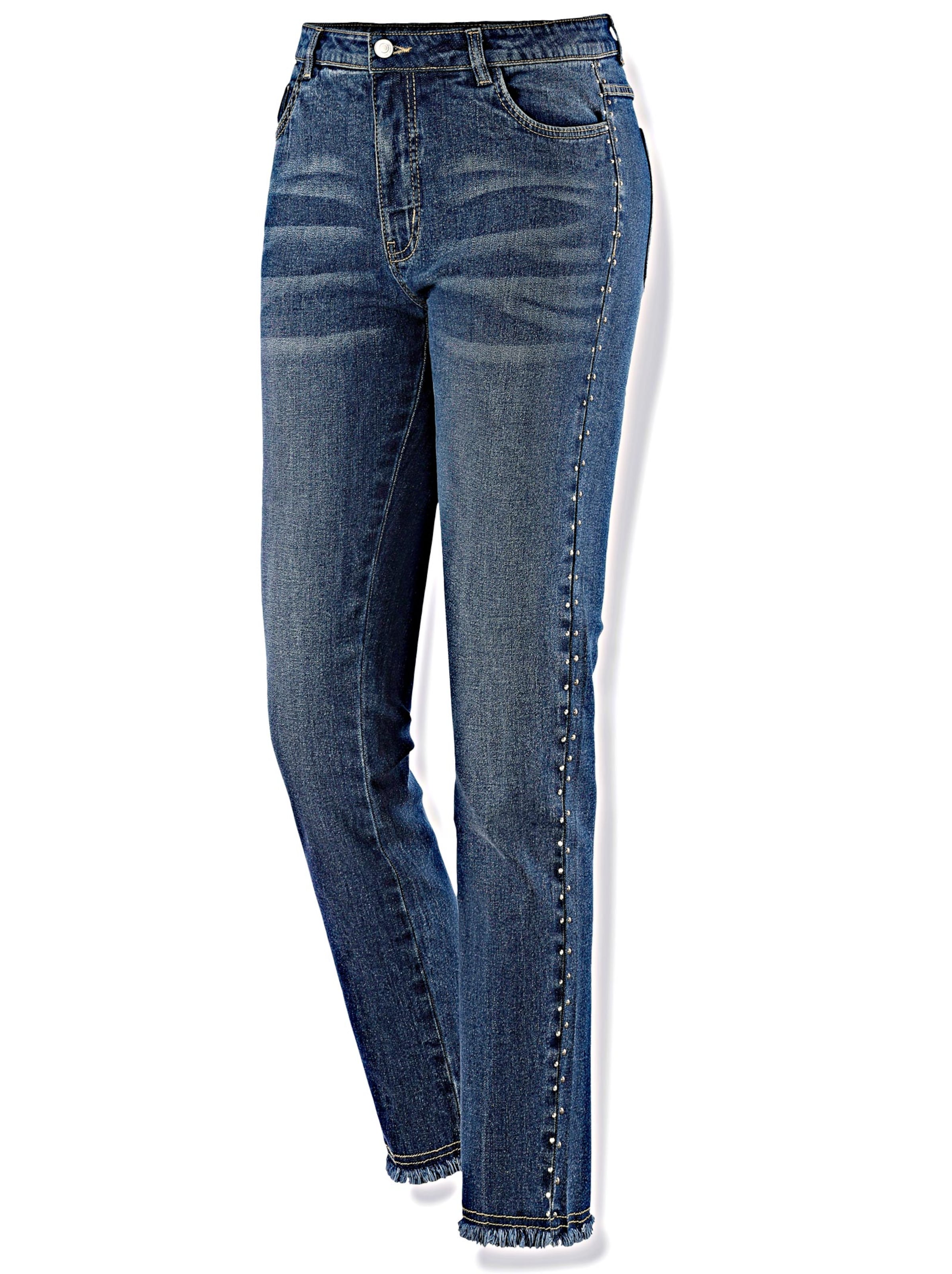 Damenmode Jeans 7/8-Jeans in blue-stone-washed 