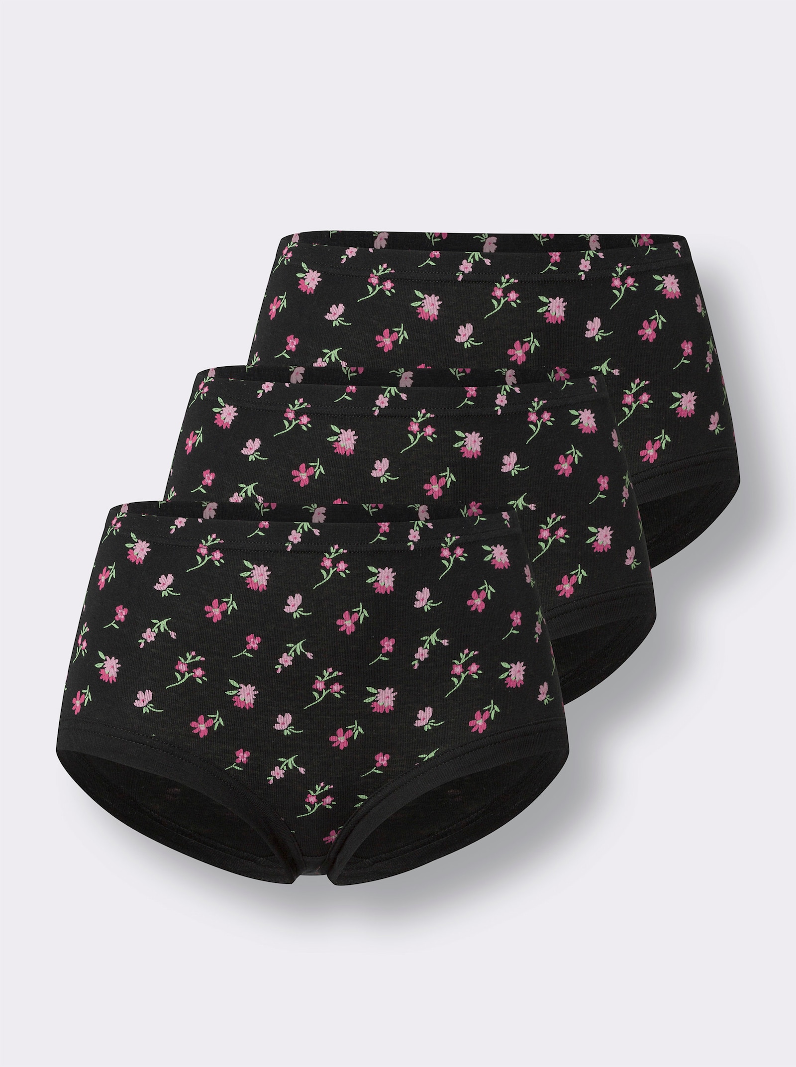 Tailleslip met bredere comfortband, fijnrib - zwart gedessineerd