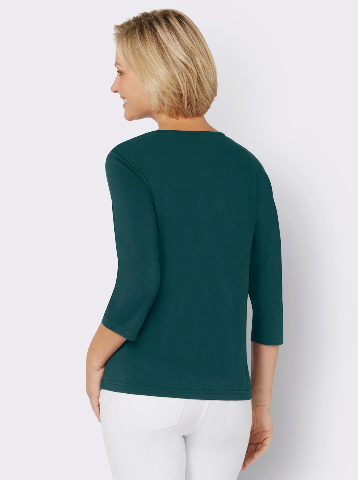 Shirt met 3/4-mouw - petrol
