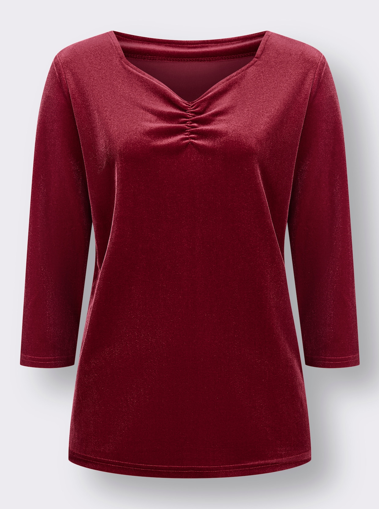 Shirt met 3/4-mouw - donkerrood