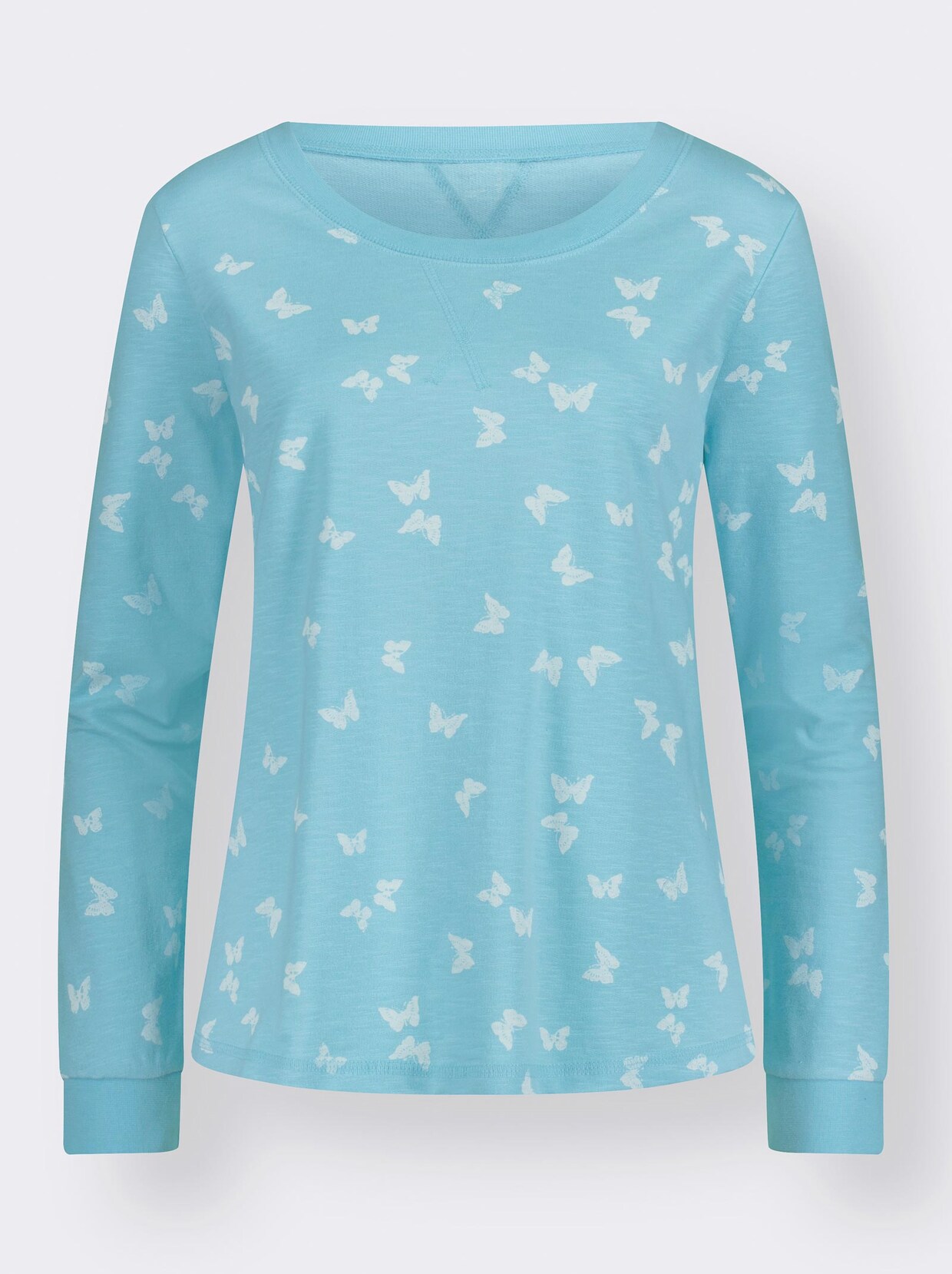 Sweatshirt - aquamarine-weiß-bedruckt