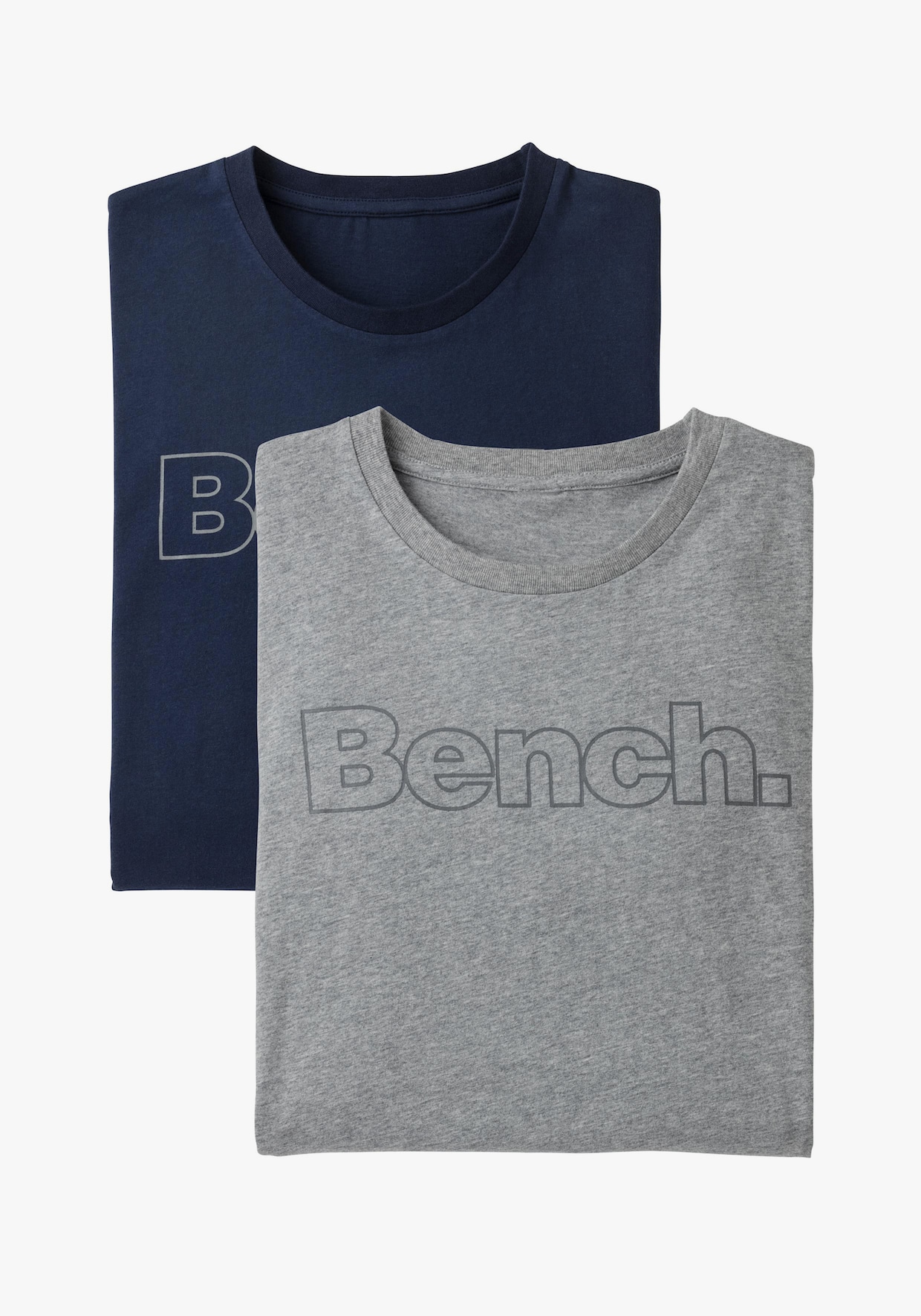 T-Shirt - grau-meliert, navy