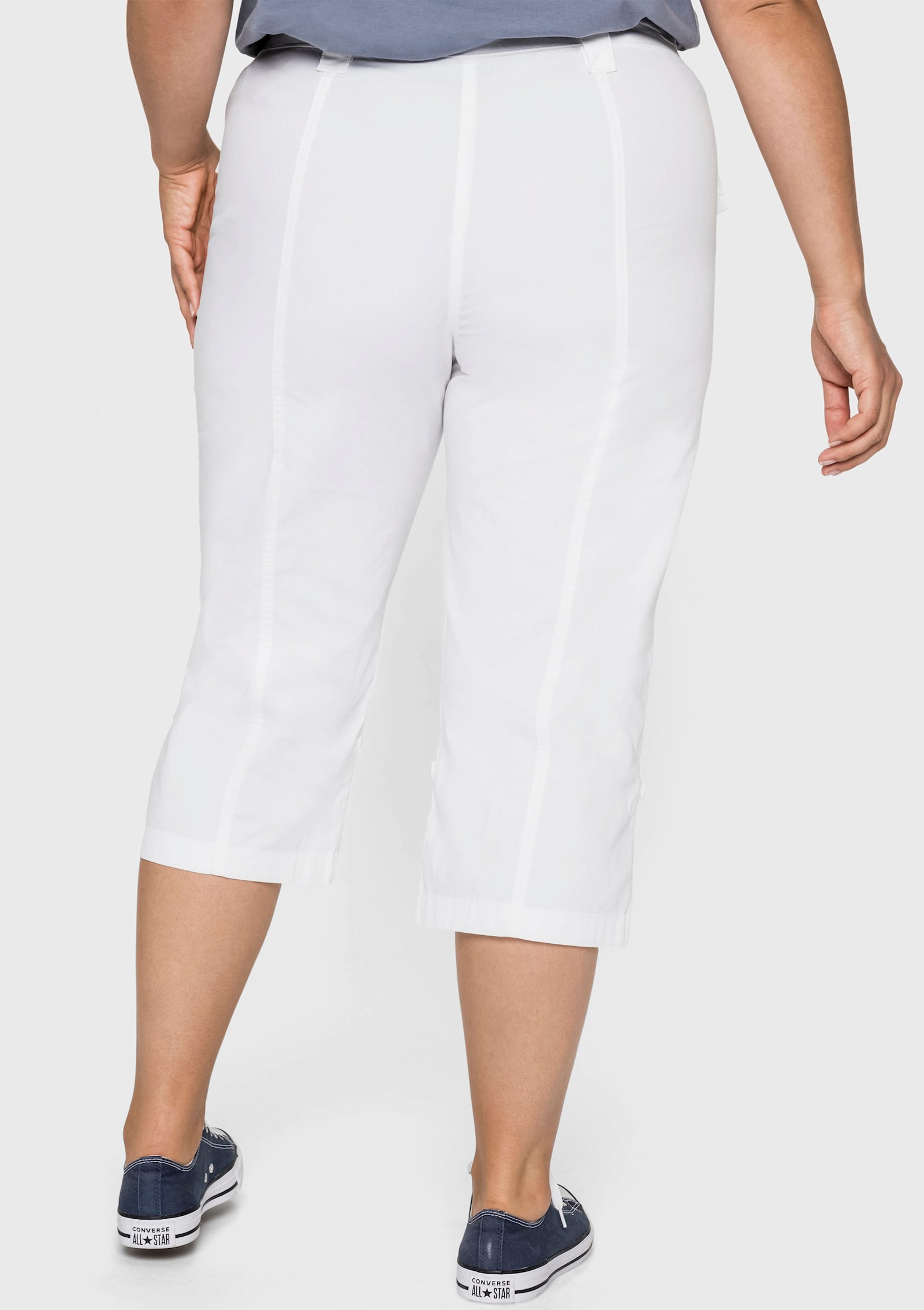 sheego Oprolbare 3/4-broek - wit