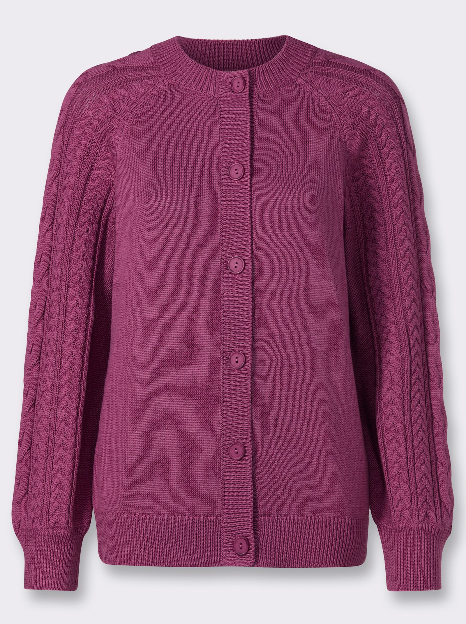 Strickjacke mit Zopfmuster auf den Ärmeln - erika