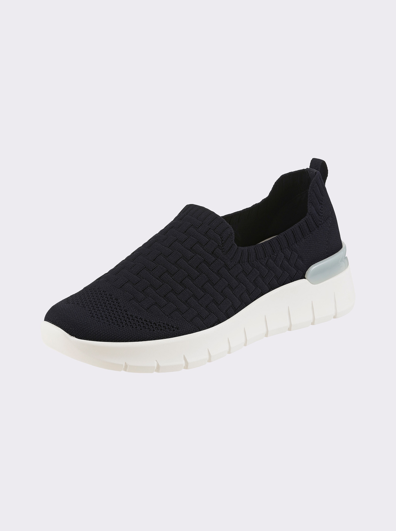 airsoft modern+ Slipper aus Mesh-Strick - dunkelblau