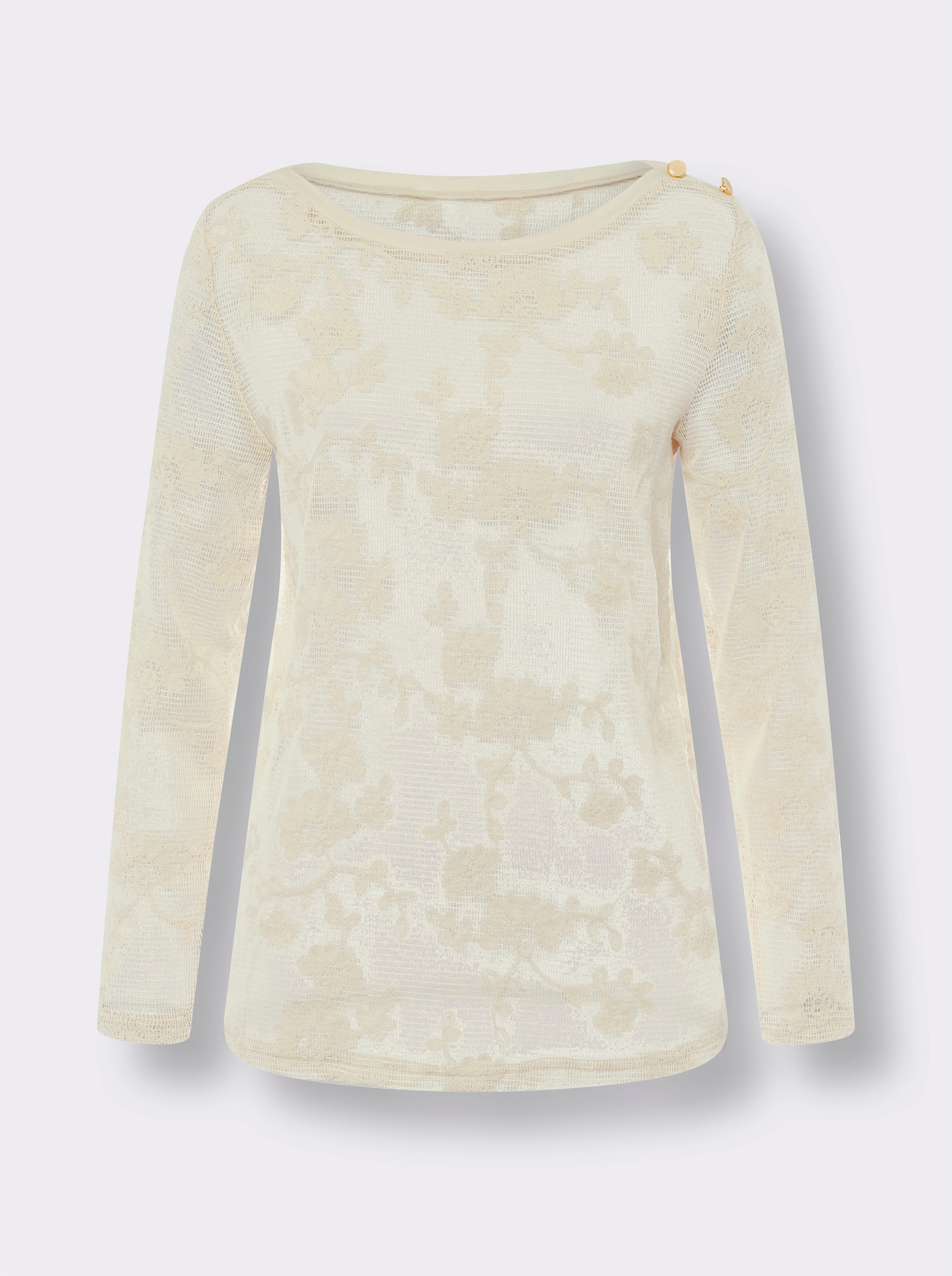heine Longsleeve aus Spitze - champagner