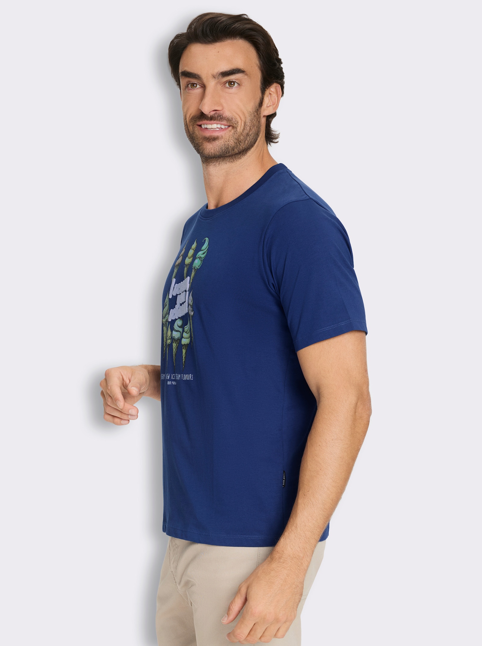 Hajo Kurzarmshirt mit Eiswaffel-Print, von Hajo - royalblau-bedruckt