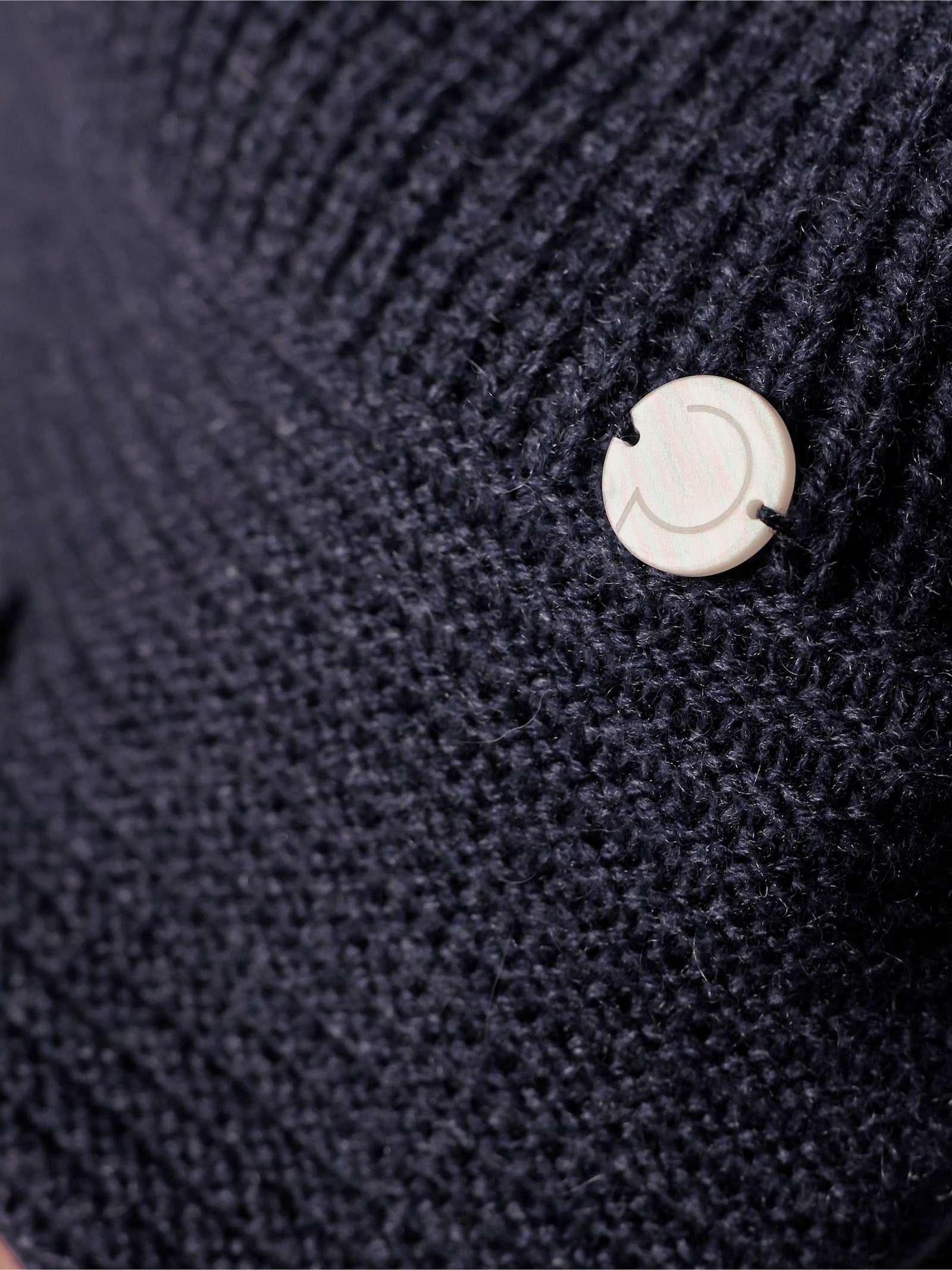 CREATION L PREMIUM Rollkragenpullover im Merino-Kaschmir-Mix - marine-meliert