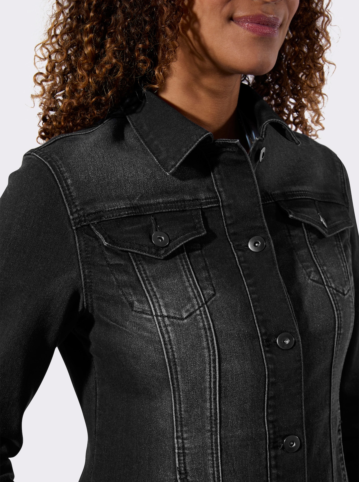 Jeansjacke - black-denim