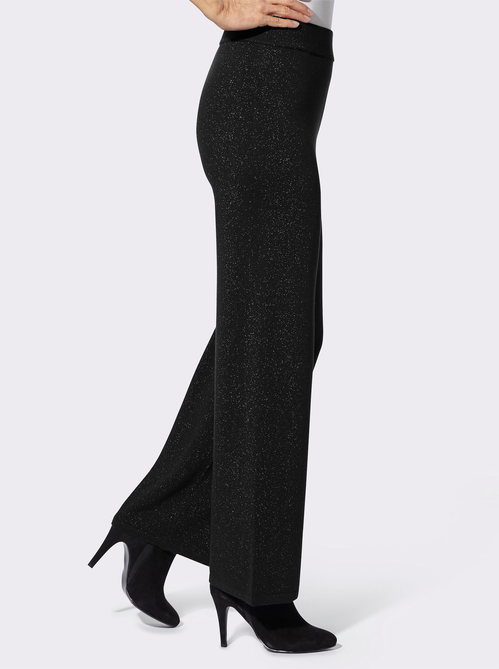 Strickhose mit Glanzgarn - schwarz