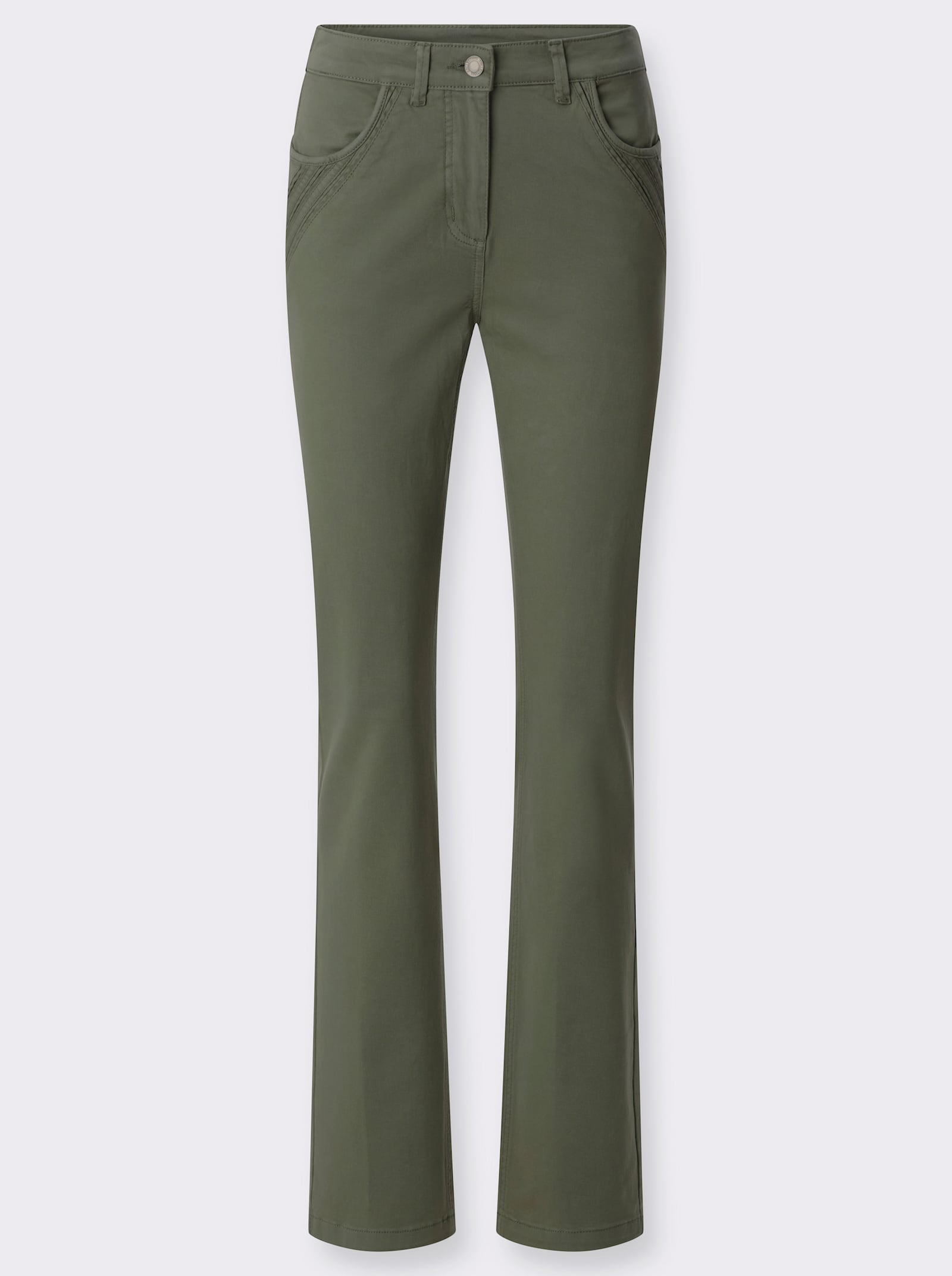 Jeans mit seitlichem Dehnbund - khaki