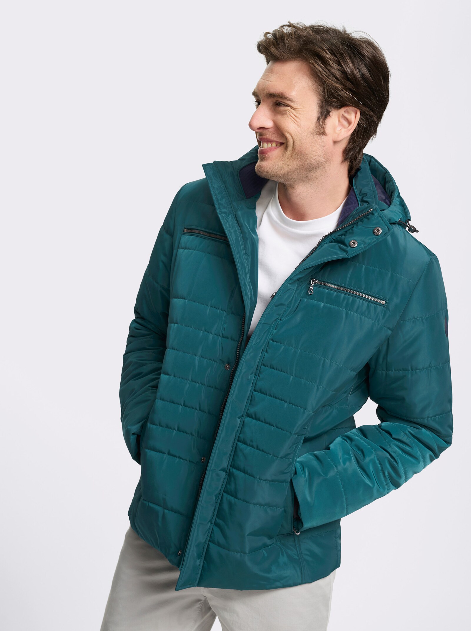 Marco Donati Jacke aus Stepp, winterwarm wattiert - petrol