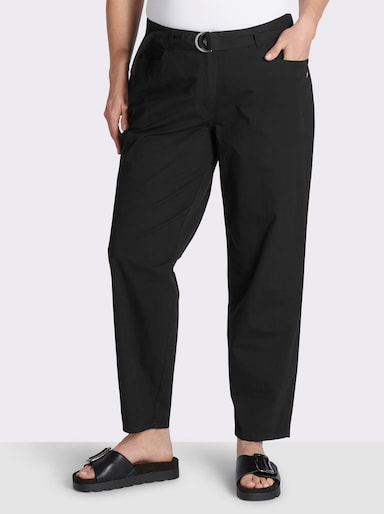 sheego Chinohose mit Gürtel - schwarz