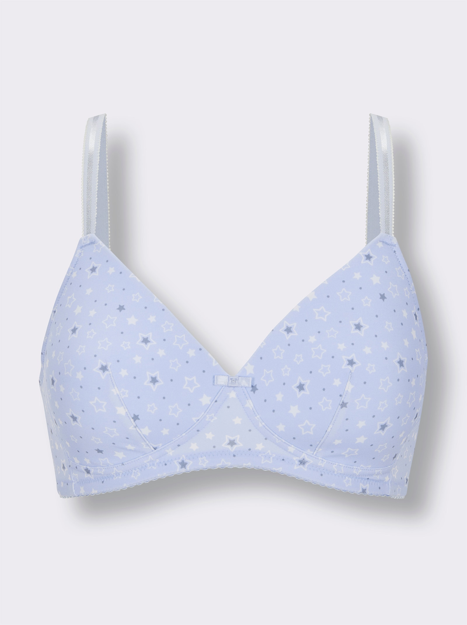 Schalen-BH ohne Bügel - hellblau-weiß