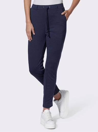 Jerseyhose mit Tunnelzug in der Taille - marine
