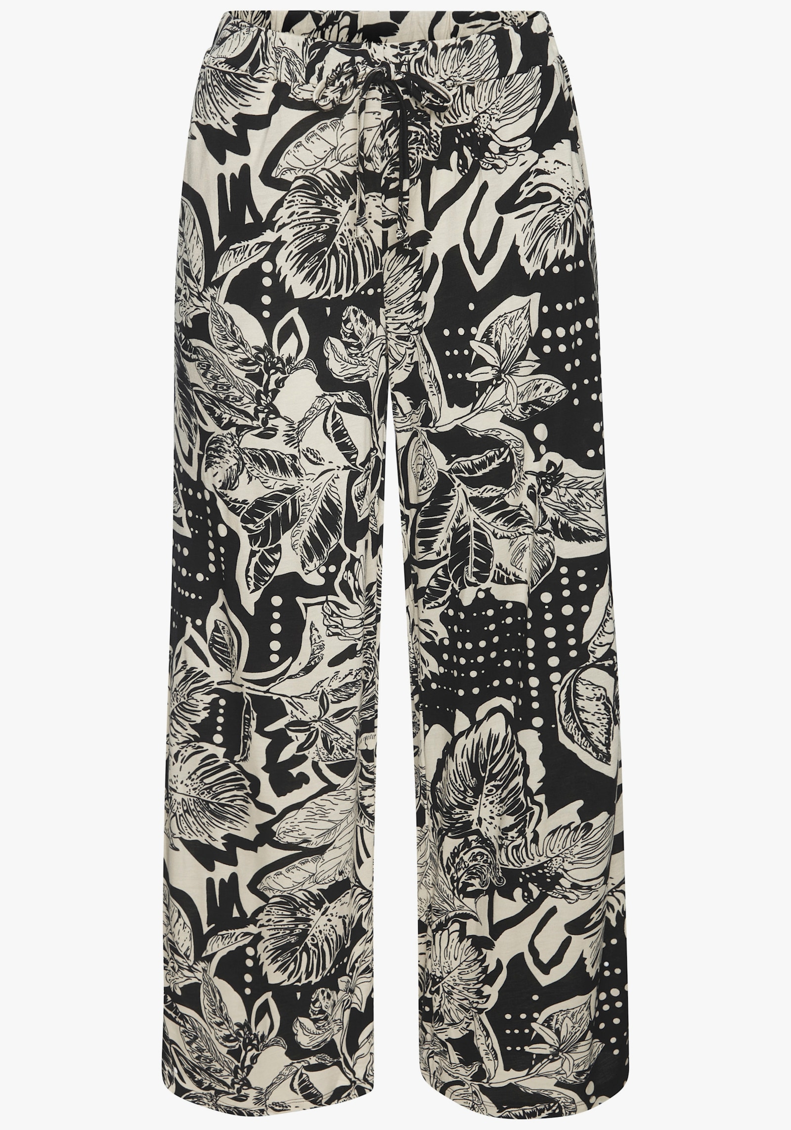 Vivance Palazzohose - schwarz-creme bedruckt