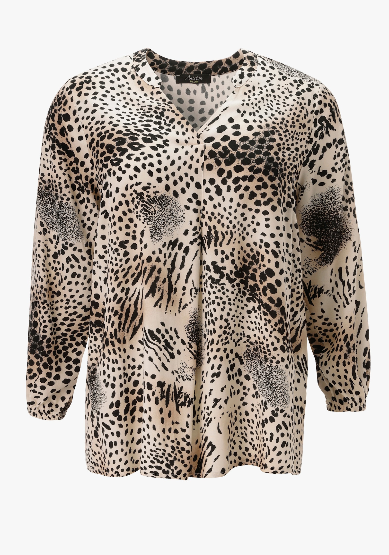 Aniston PLUS Schlupfbluse - beige-natur-schwarz