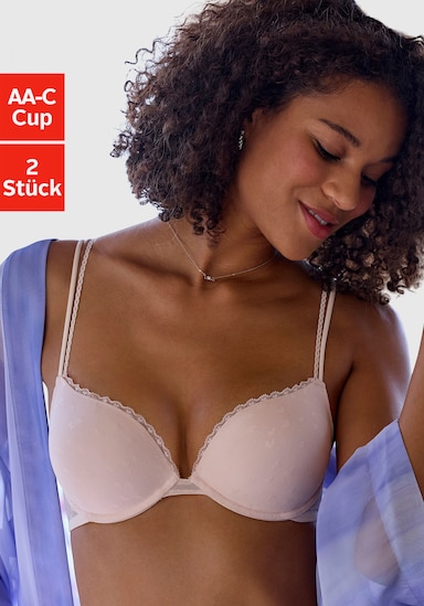 petite fleur Push-up-BH - weiß + puder