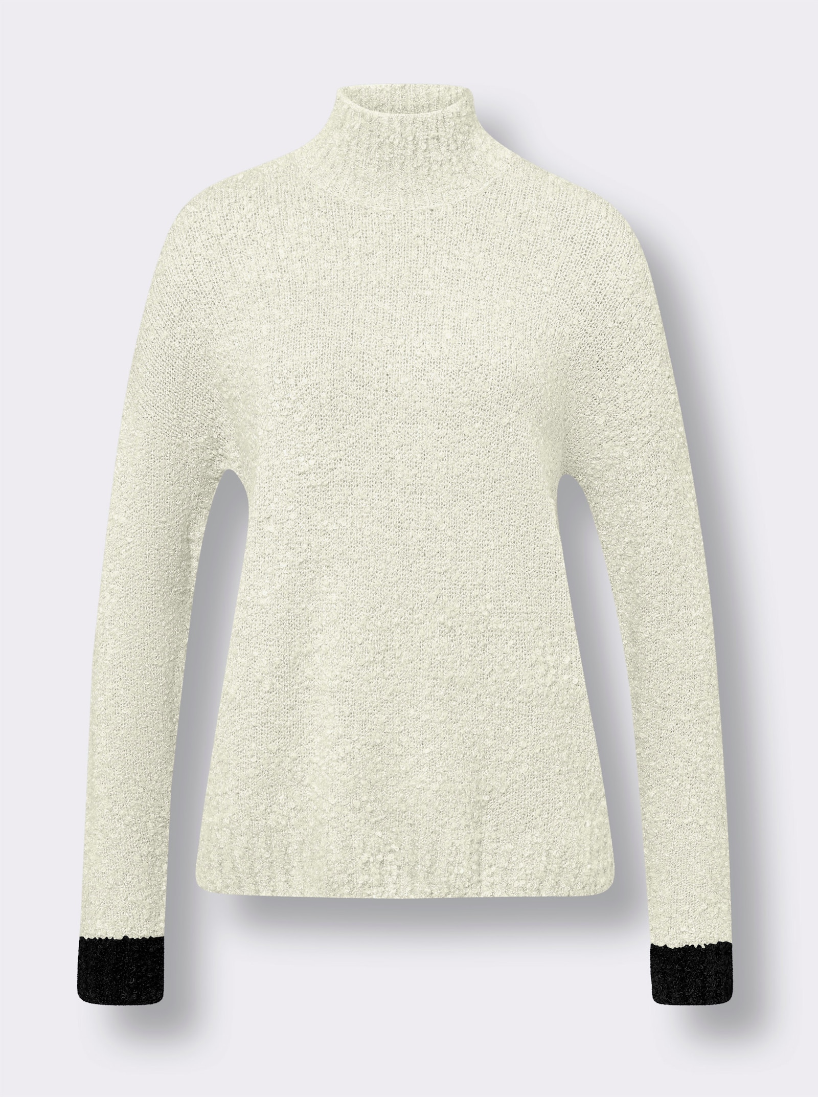 heine Stehkragenpullover in Bouclé-Optik - ecru