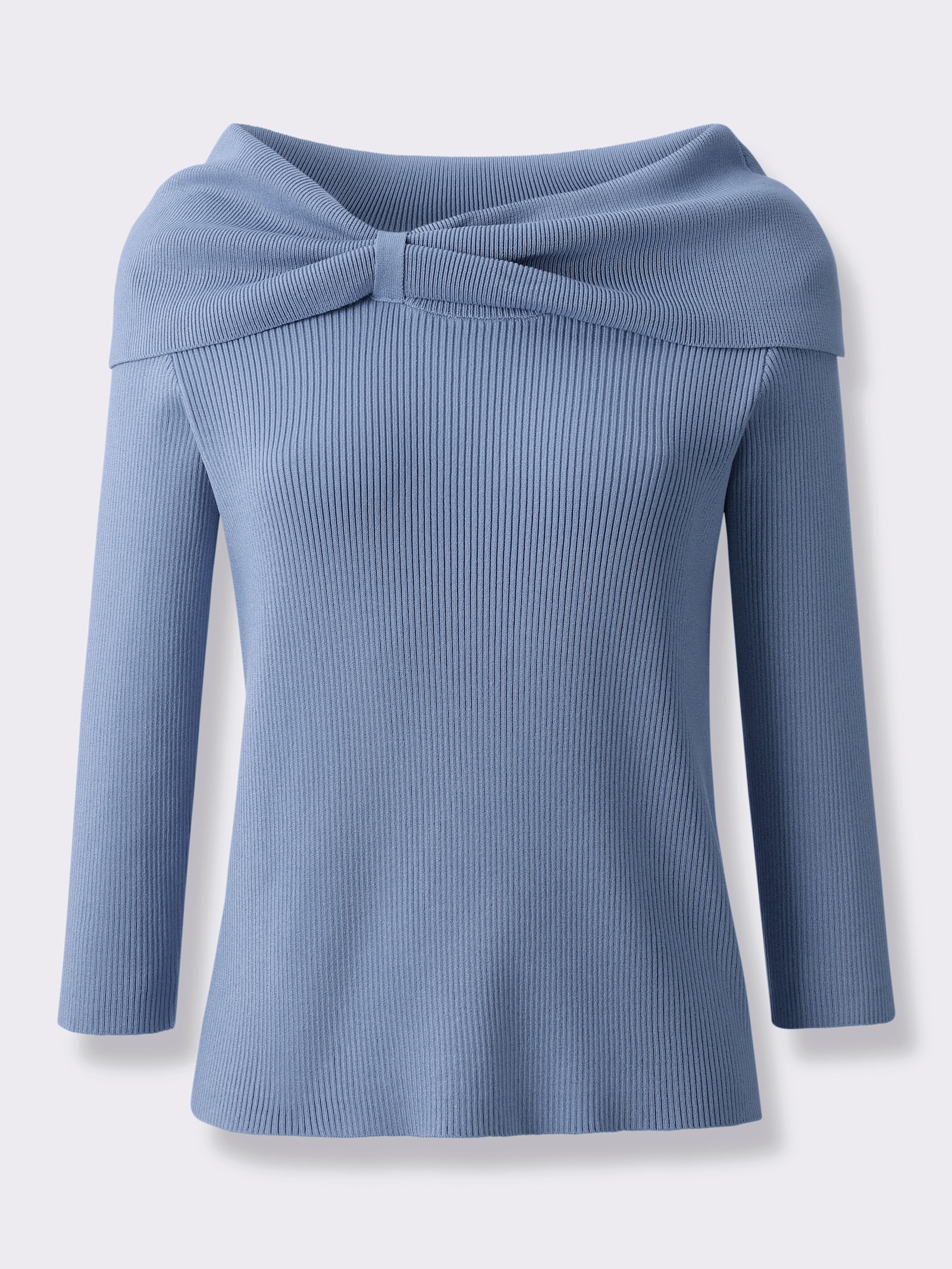 Carmenpullover mit 3/4-Ärmeln - bleu
