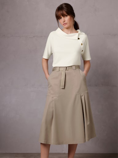 CREATION L PREMIUM Kurzarmshirt - ecru