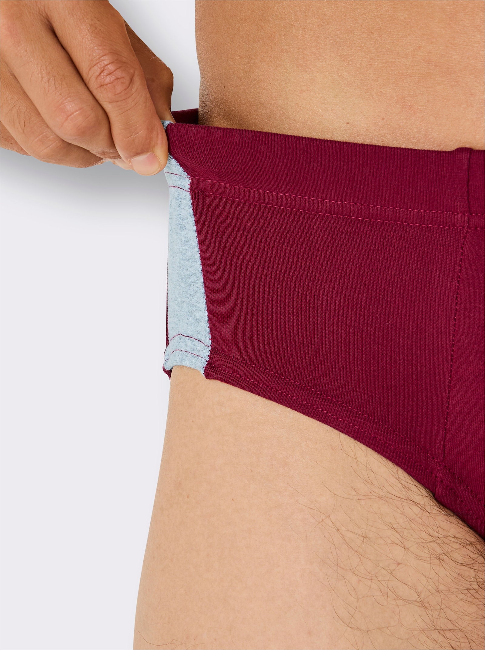 wäschepur men Slip - schwarz + marine + grau-meliert + dunkelrot