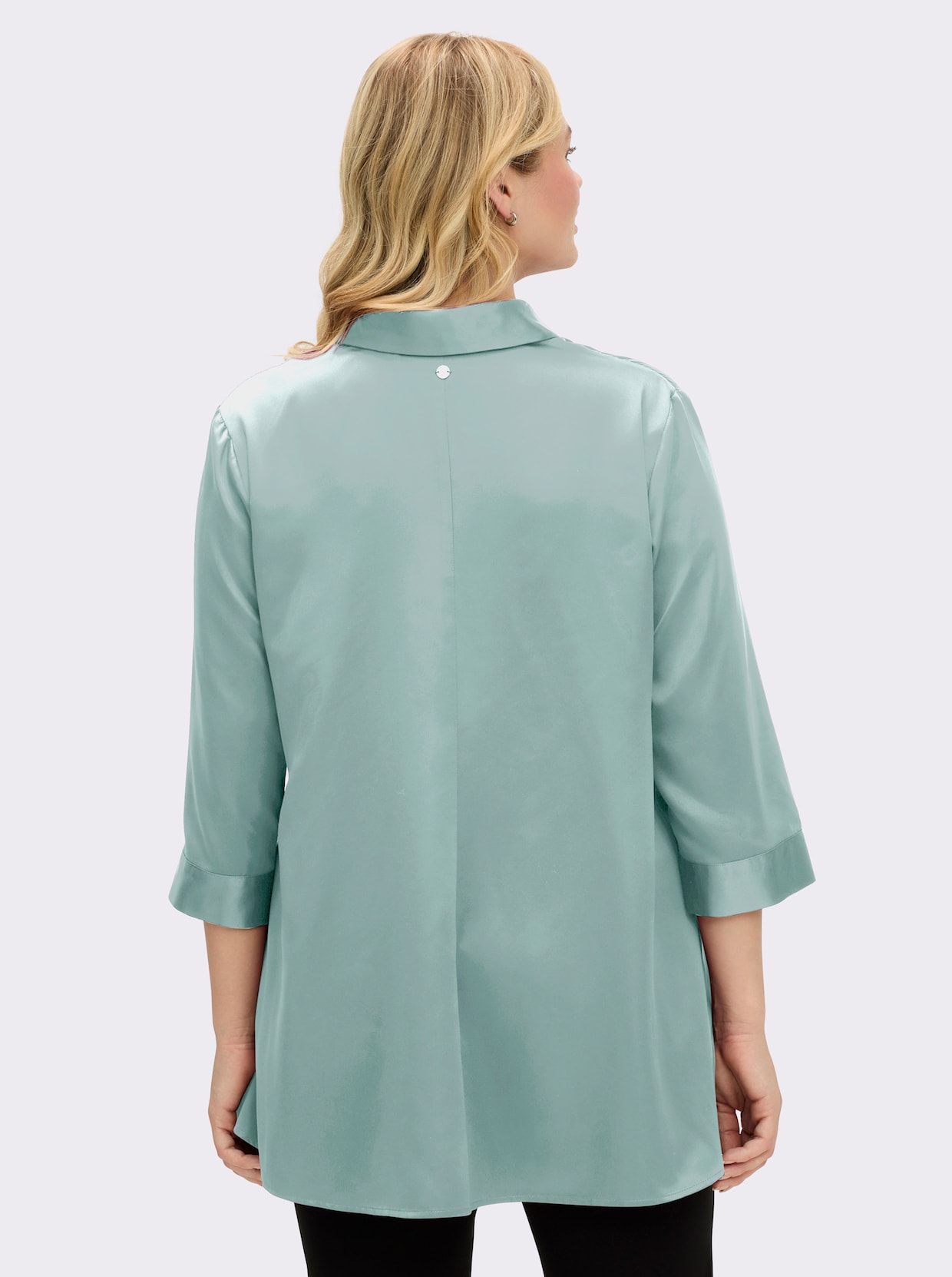 sheego Satinbluse - kalkmint
