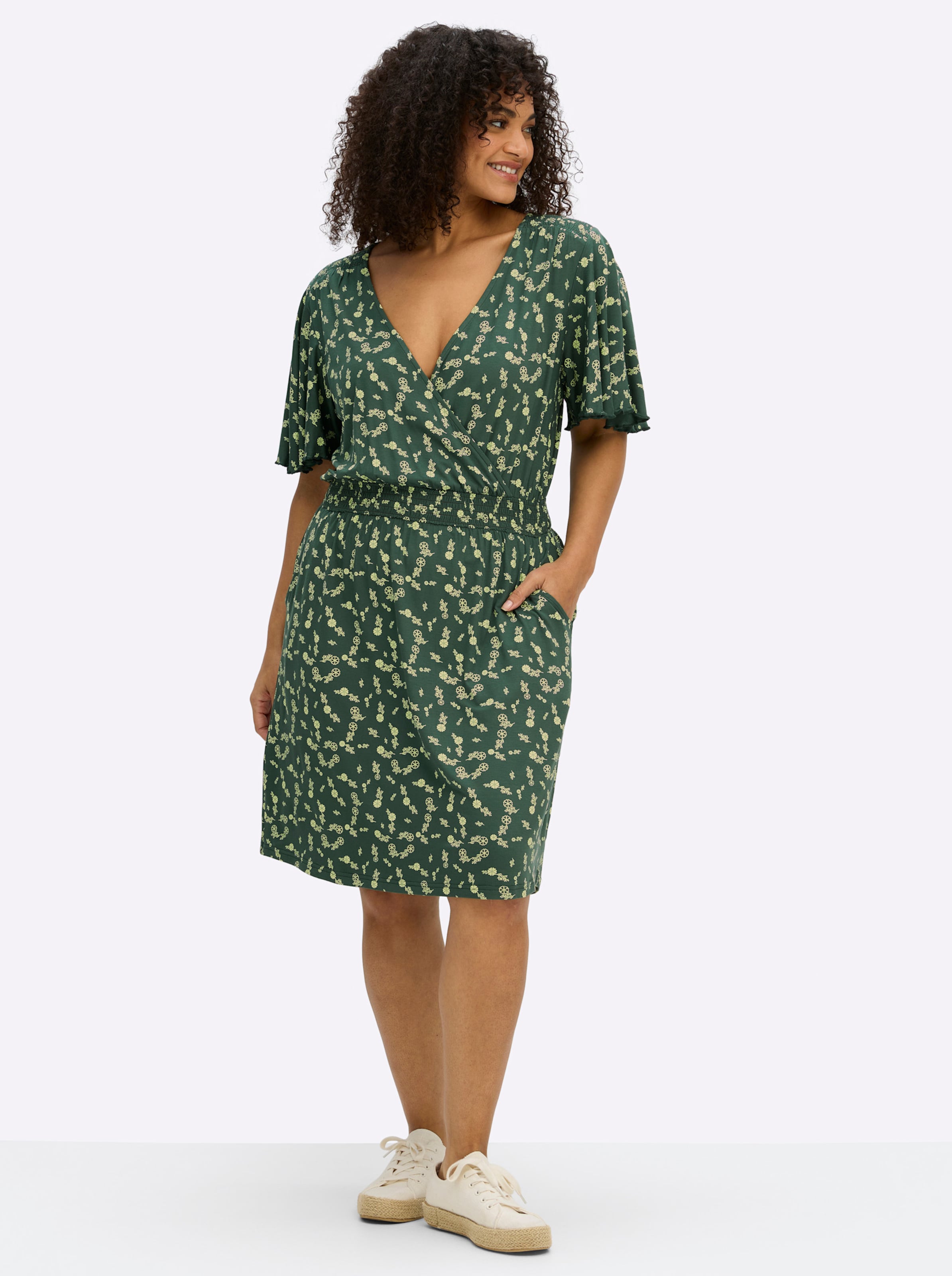Sheego Sommerkleid "Jersey-Kleid" Eingrifftaschen