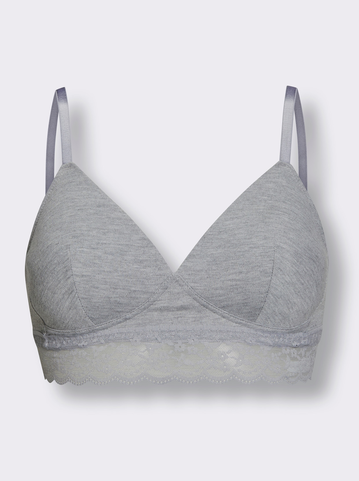 wäschepur Soutien-gorge à coques sans armatures - gris clair chiné + blanc