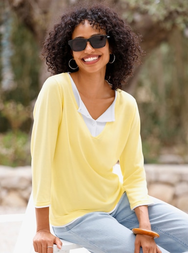 heine Pullover in 2-in-1-Optik - zitrone