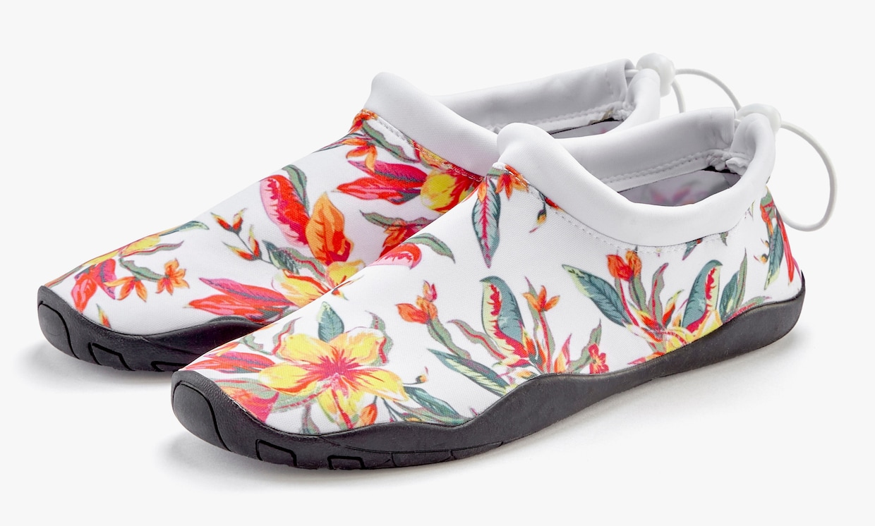LASCANA Chaussures de bain - fleur blanche