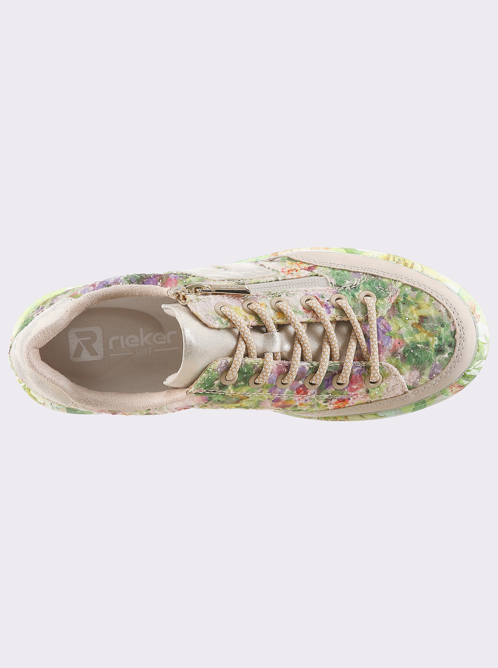 Rieker Sneaker im Wildblumen-Dessin - grün-bedruckt