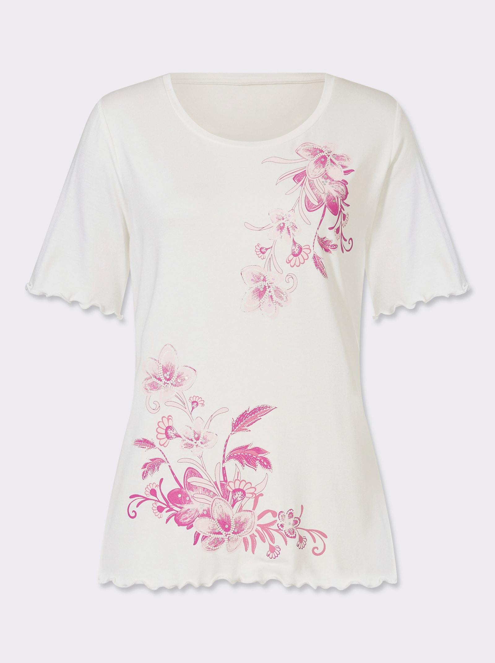 Rundhalsshirt - ecru