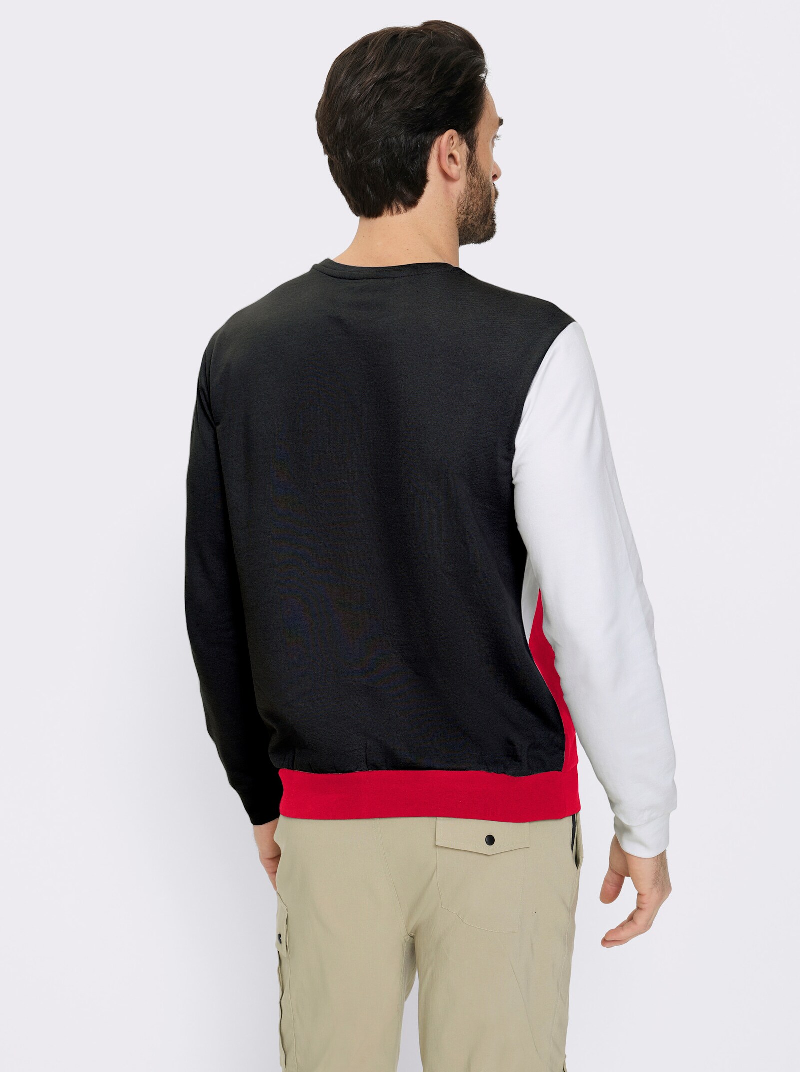 Catamaran Sports Sweatshirt mit Rippbündchen - schwarz-rot