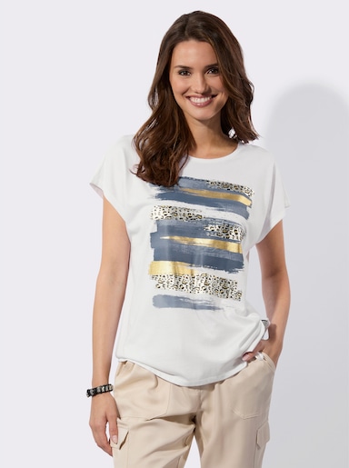 Shirt mit Leo-Print - weiß