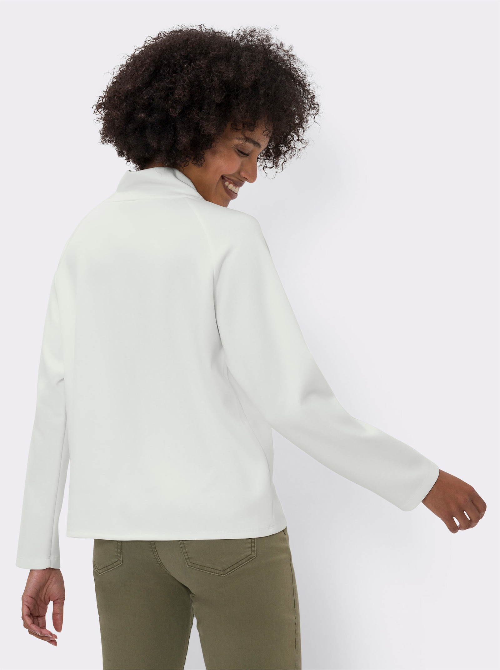 heine Sweatshirt in asymmetrischer Wickel-Optik - ecru