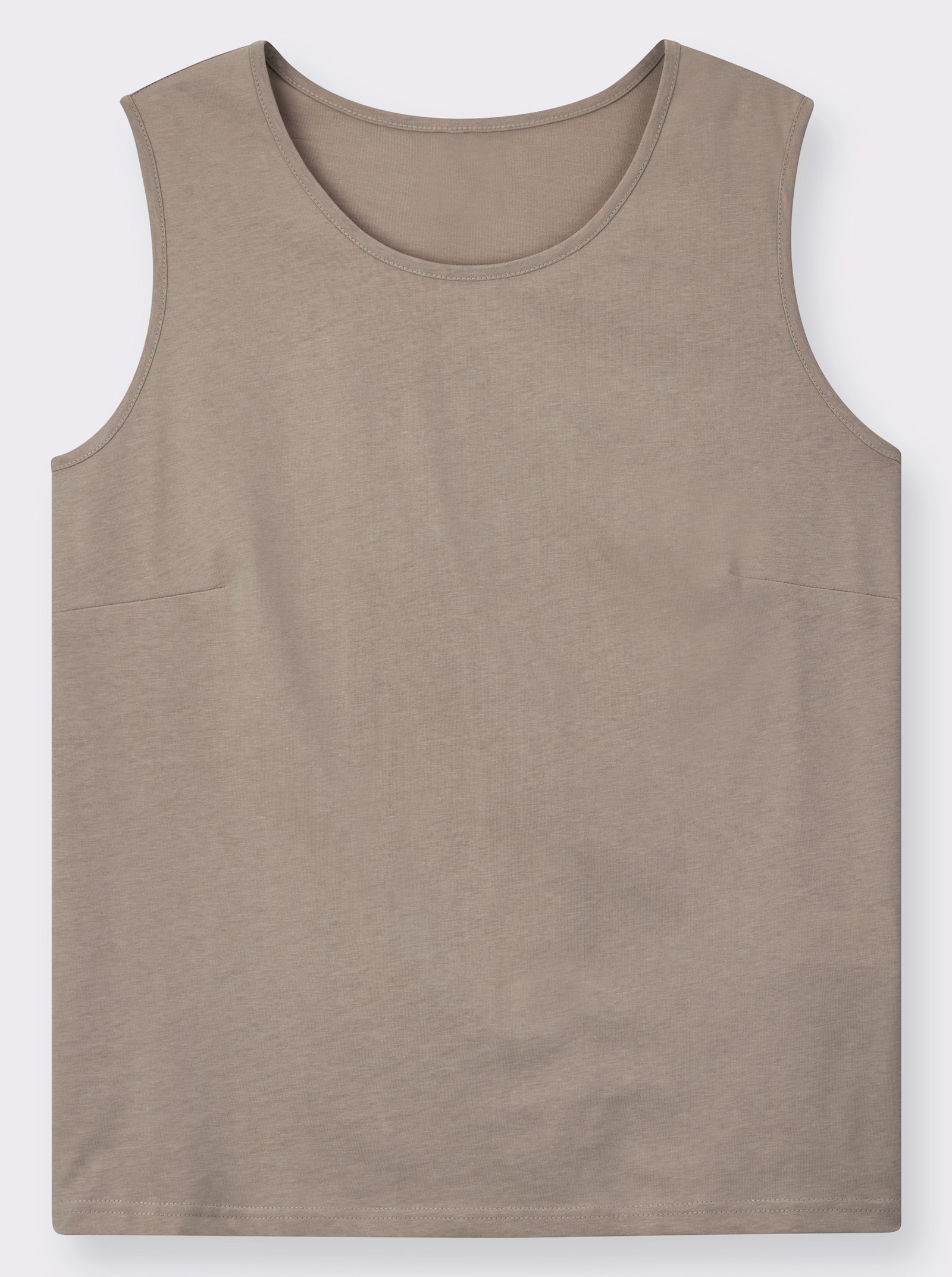 Trägertop mit Rundhals-Ausschnitt - taupe