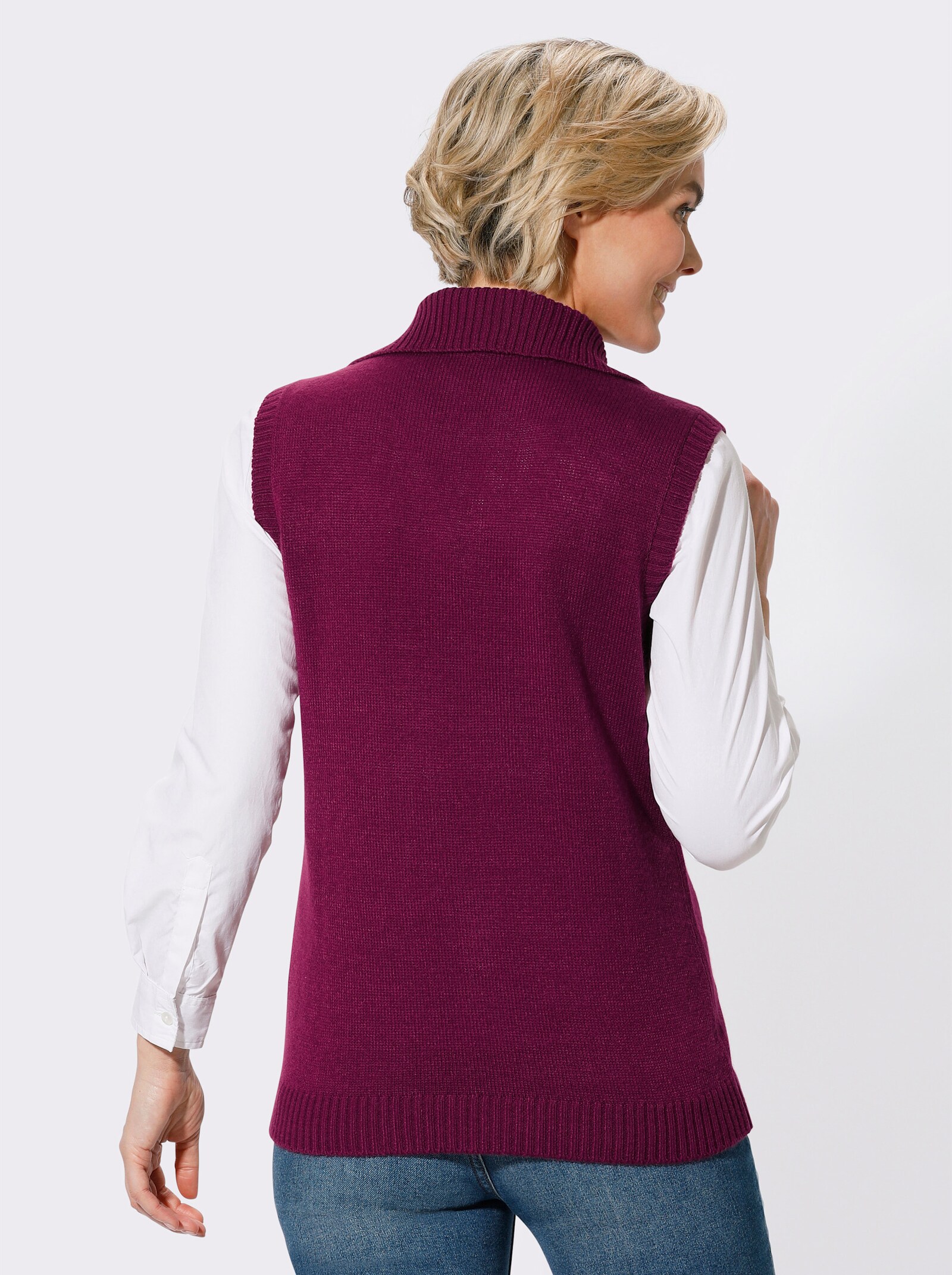 Pullunder mit Umlegekragen - malve