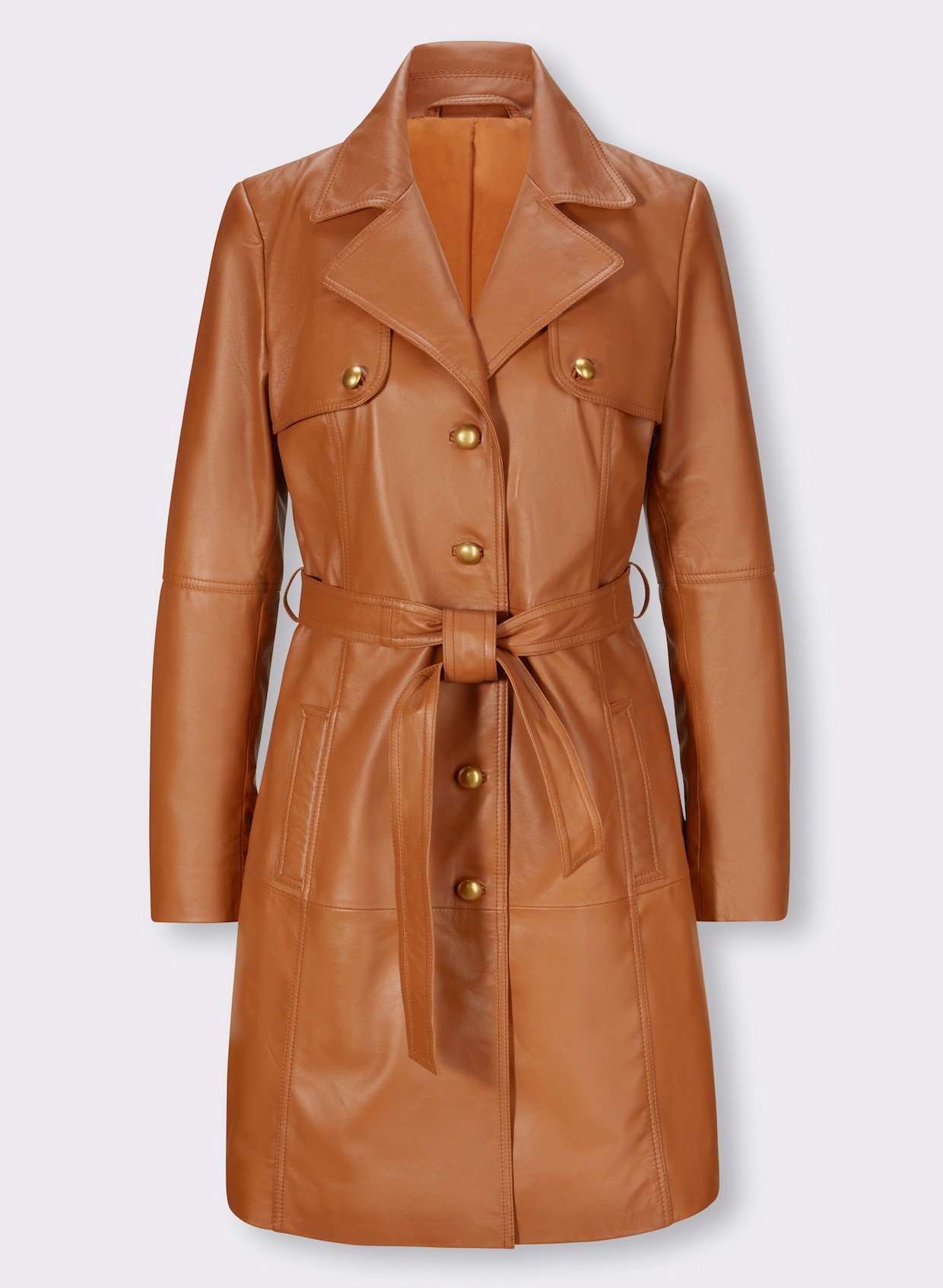 heine Manteau en cuir - ambre