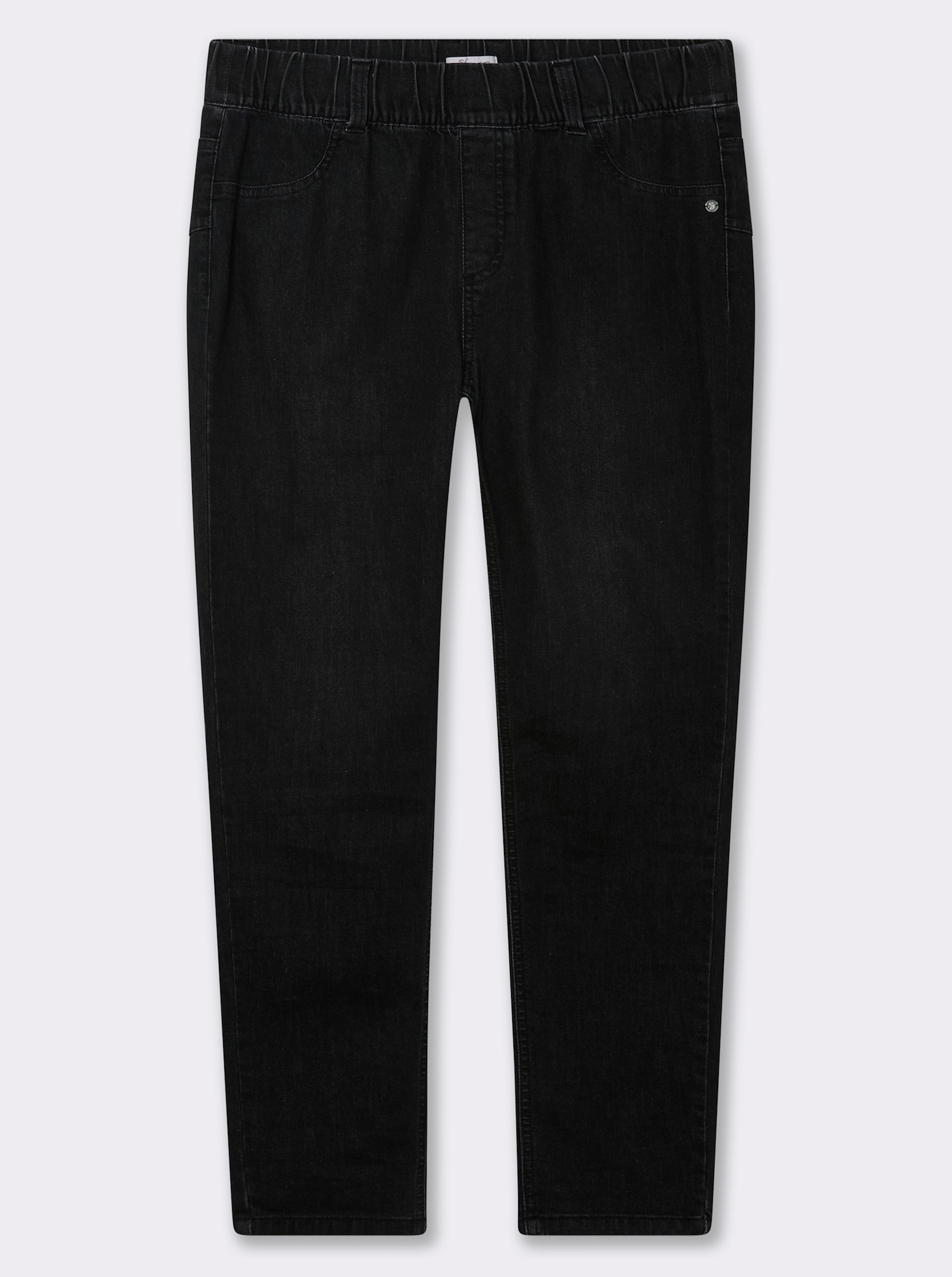 sheego Schlupfjeans mit schmalem Bein - black denim