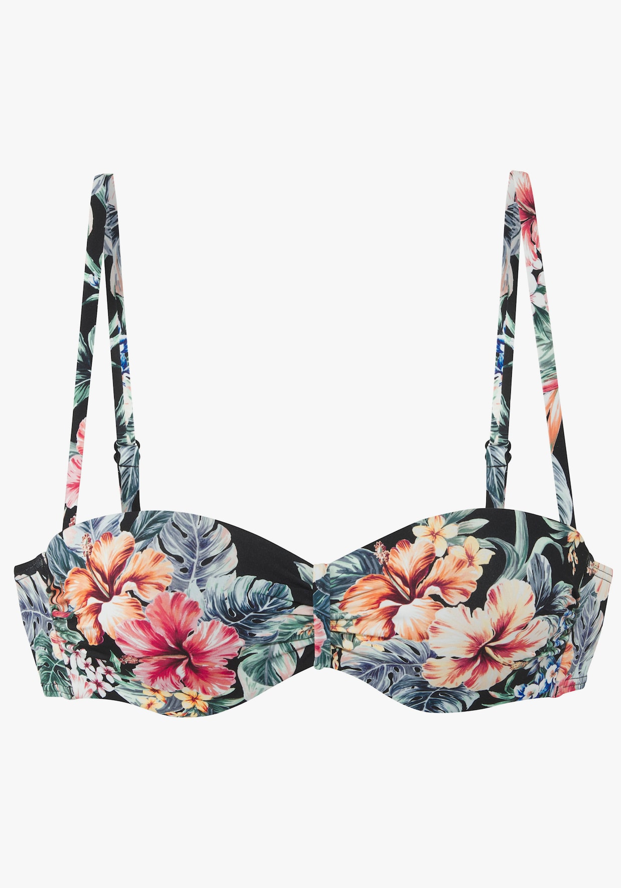 LASCANA haut de bikini bandeau à armatures - noir imprimé
