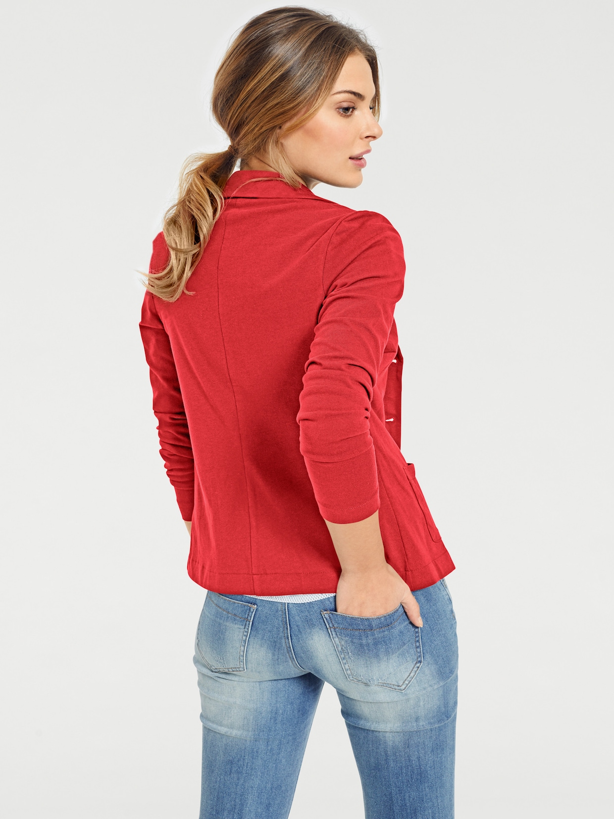 heine Blazer en jersey - corail