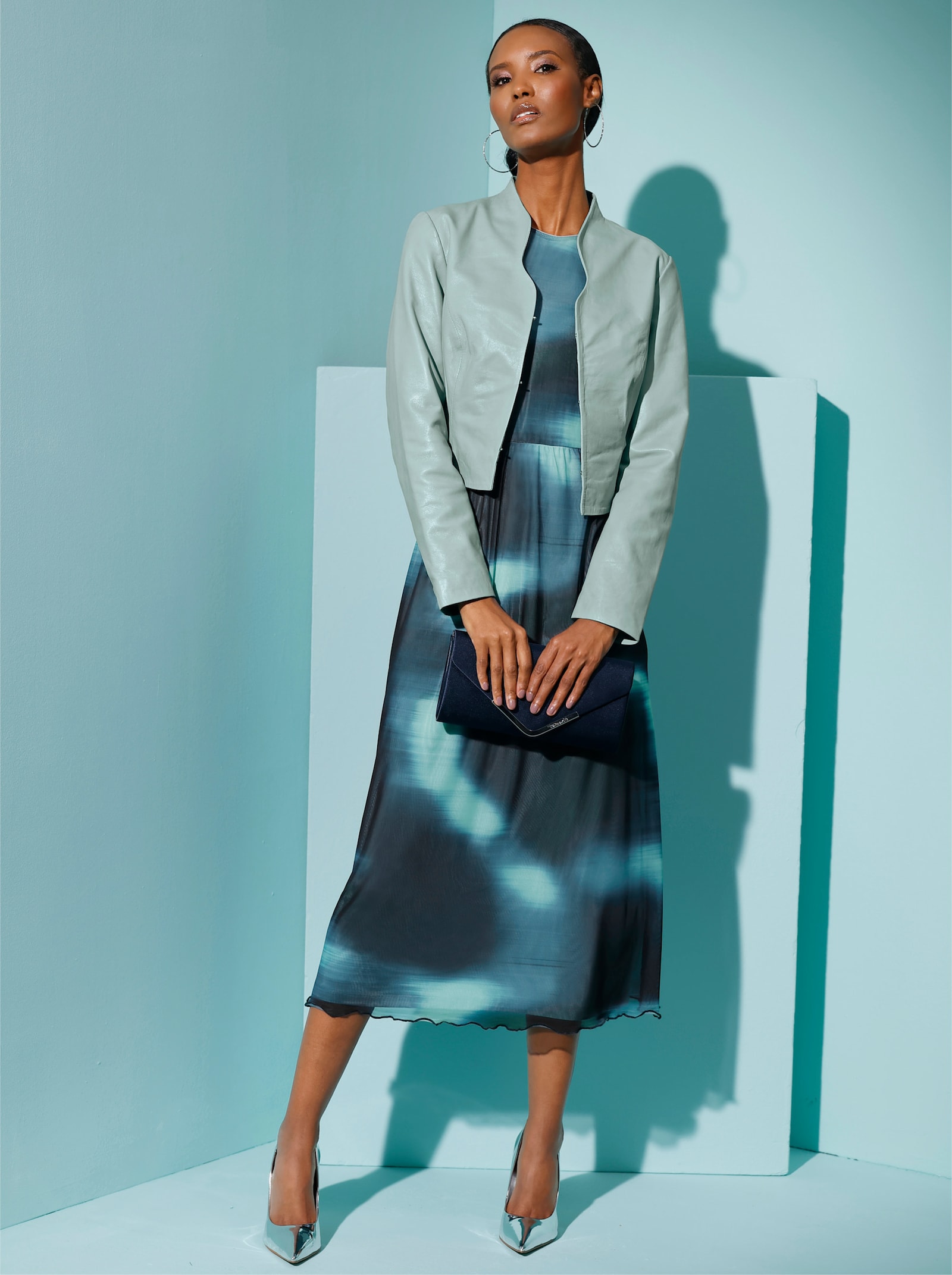 Mainpol Lederblazer aus reinem Lammnappa - kalkmint