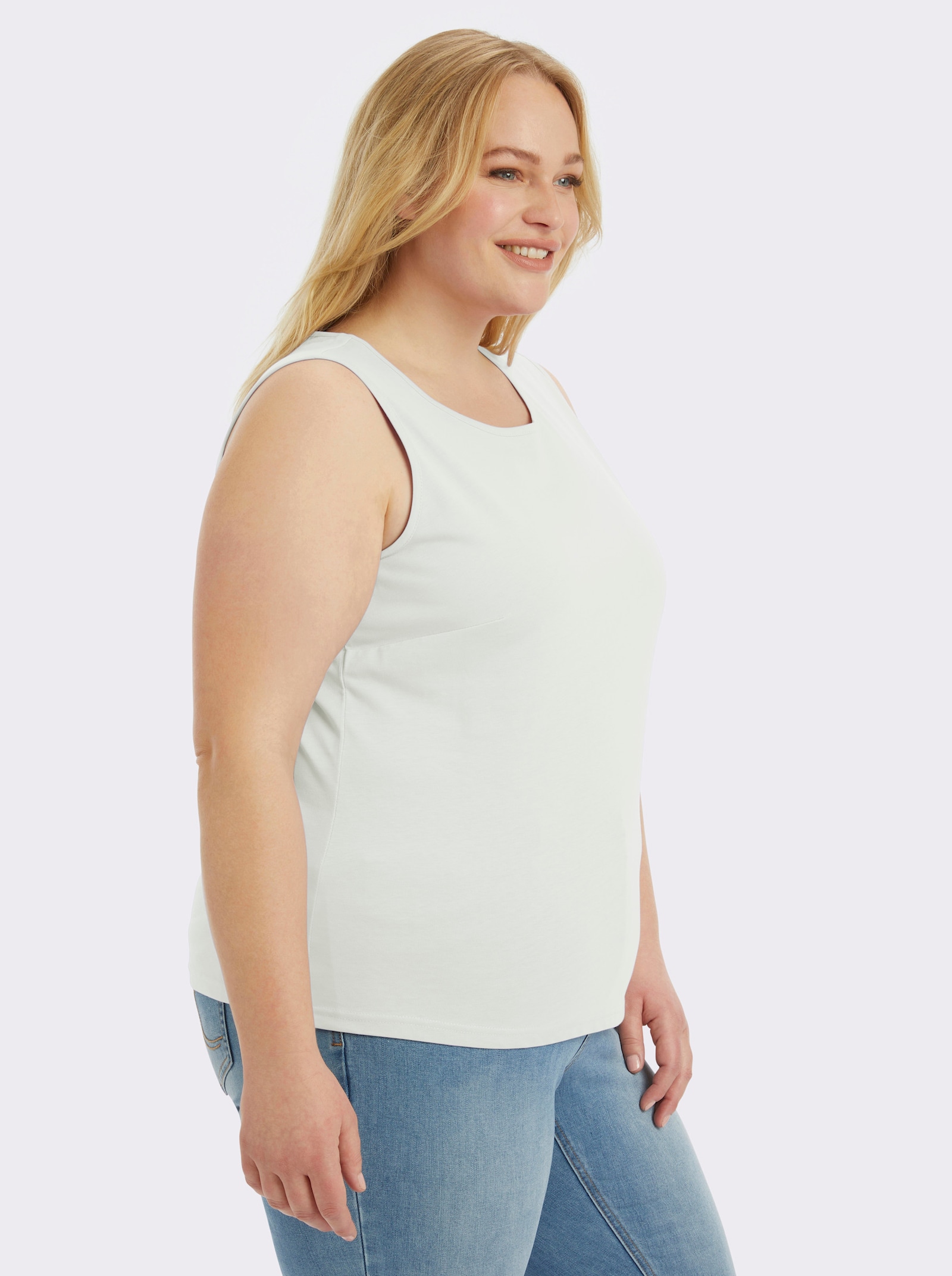 Trägertop mit Rundhals-Ausschnitt - ecru