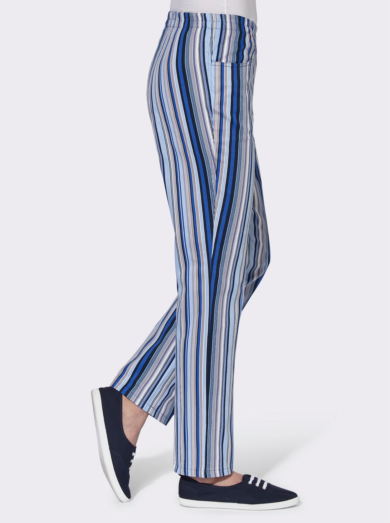 Schlupfhose aus Baumwolle - jeansblau-gestreift