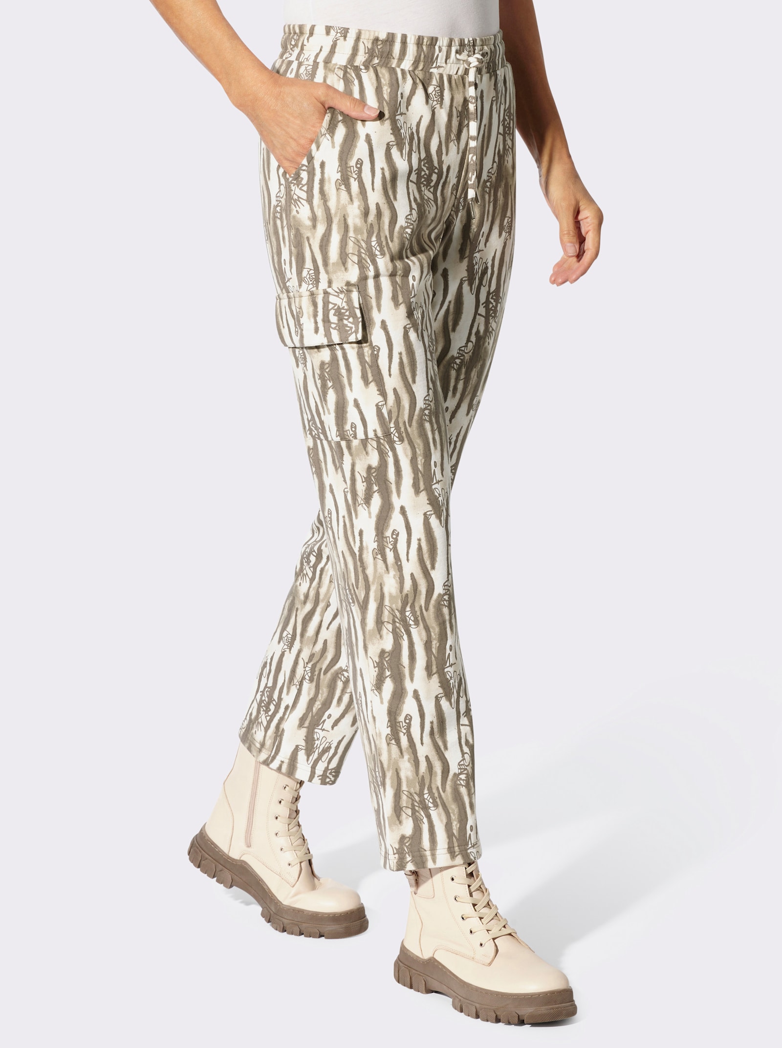 Sweathose im Druck-Dessin - dunkeltaupe-schlamm-gemustert