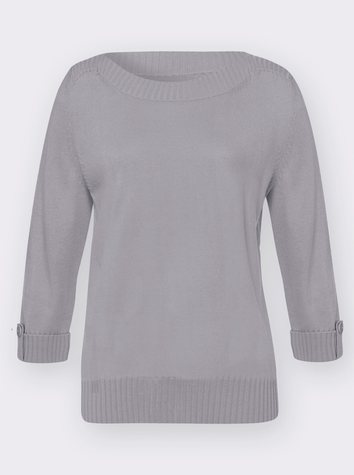 Pullover met 3/4-mouwen - grijs gemêleerd