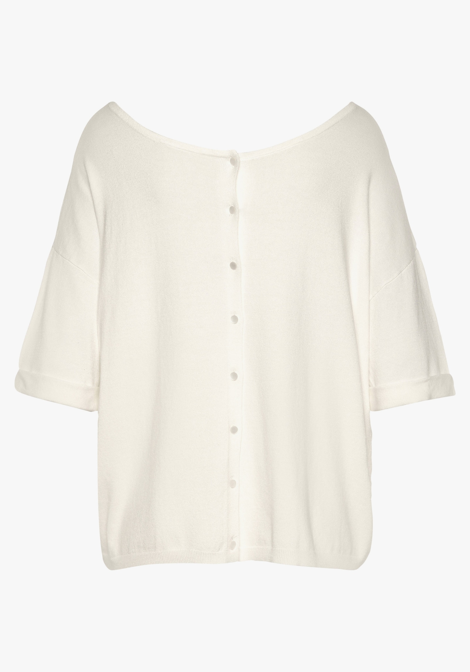 Vivance Kurzarmpullover - weiß