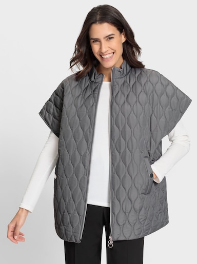 Steppweste in Oversize-Schnitt - grau