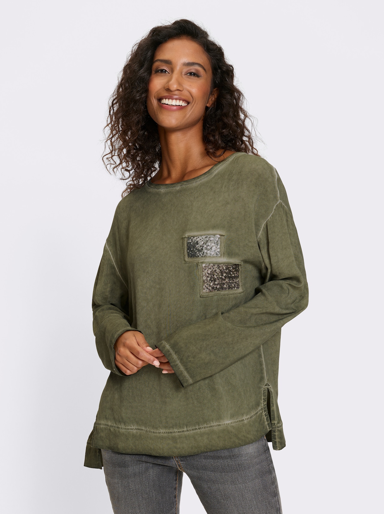 heine Langarmbluse - khaki